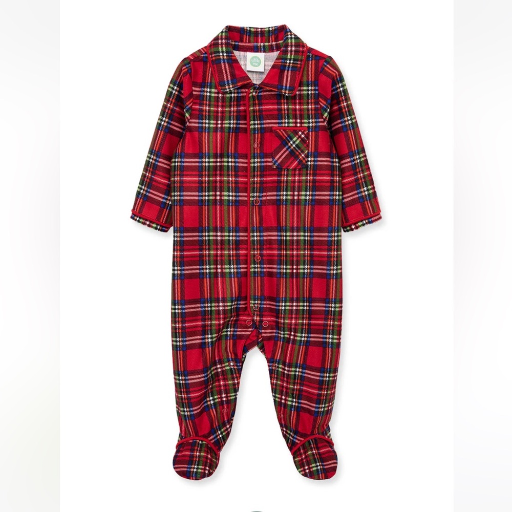 Little Me Plaid Christmas Footie